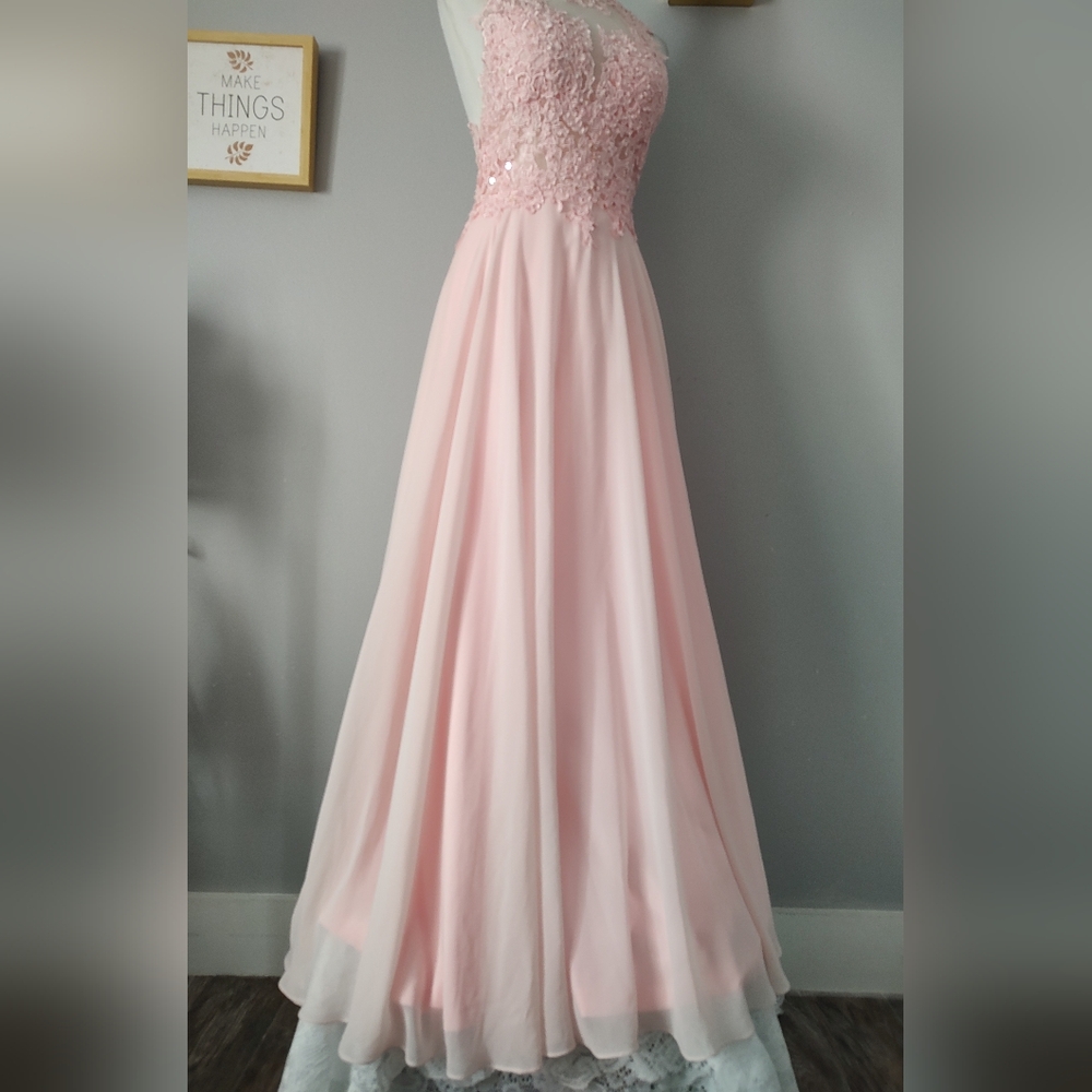 Dress Women prom wedding cocktail bridesmaid sweat 16 lace zipper size M  New